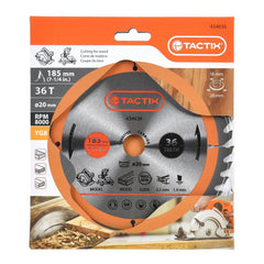 Tactix Circular Saw Blade For Wood Yg8 Tct Carbide Tip 210mm x 30mm 36T Main Image
