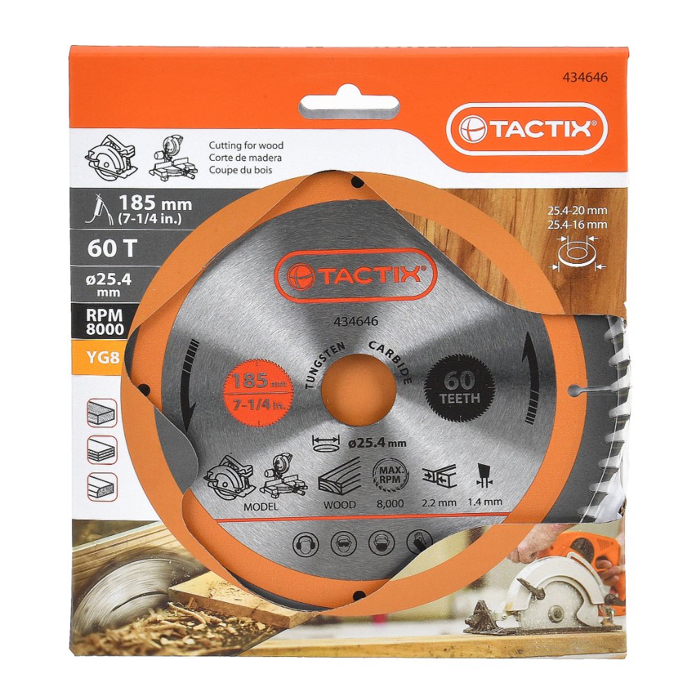 Tactix Circular Saw Blade For Wood Yg8 Tct Carbide Tip 230mm x 30mm 60T Main Image