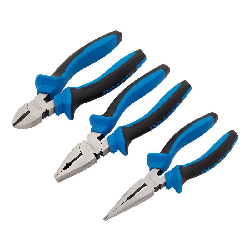Soft Grip Pliers Set, 160mm, Blue (3 Piece) Main Image