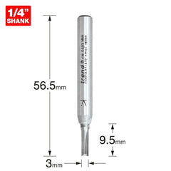 TREND C001AX1/4TC TWO FLUTE 3.0MM DIA X 9.5MM CUT     Main Image