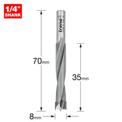 TREND C176X1/4TC DOWEL DRILL 8MM X 35MM CUT          Main Image