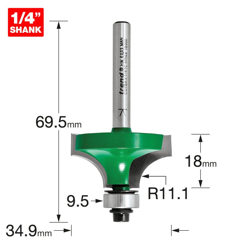 TREND C078AX1/4TC B/GUIDED OVOLO 11.1MM RAD           Main Image