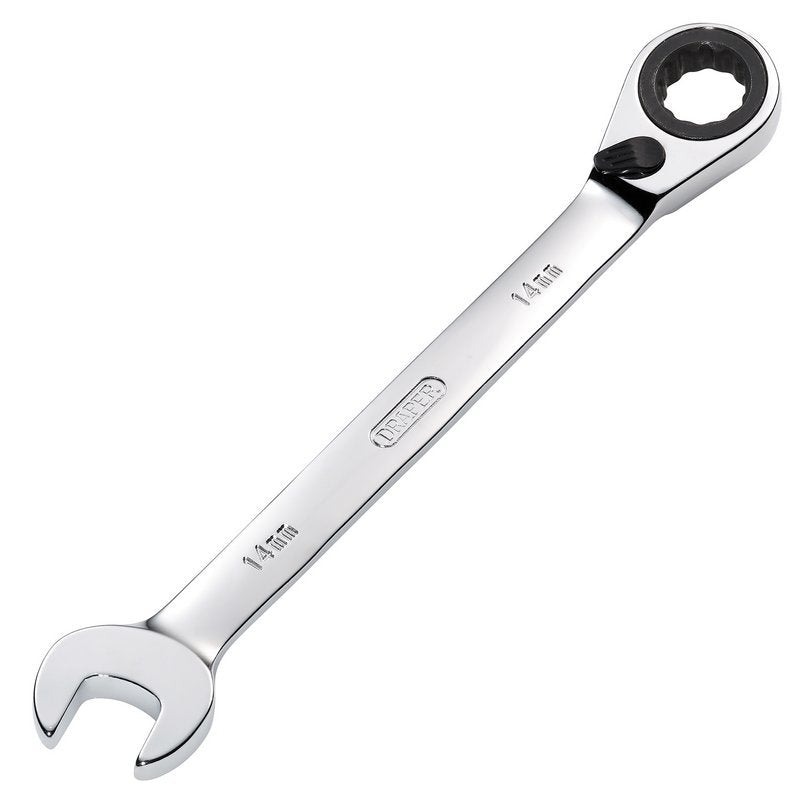 Draper HI-TORQ Metric Reversible Ratcheting Combination Spanner, 14mm Main Image