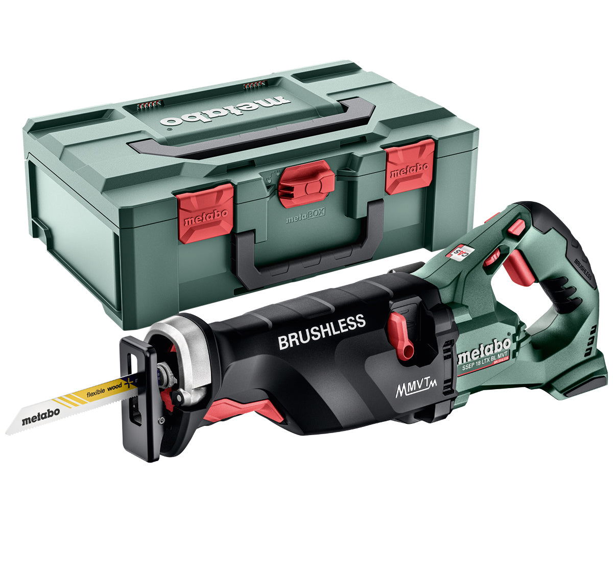 Metabo SSEP 18 LTX BL MV Brushless Recip Saw, With Anti Vibration & Pendulam Action Body Only in metaBOX