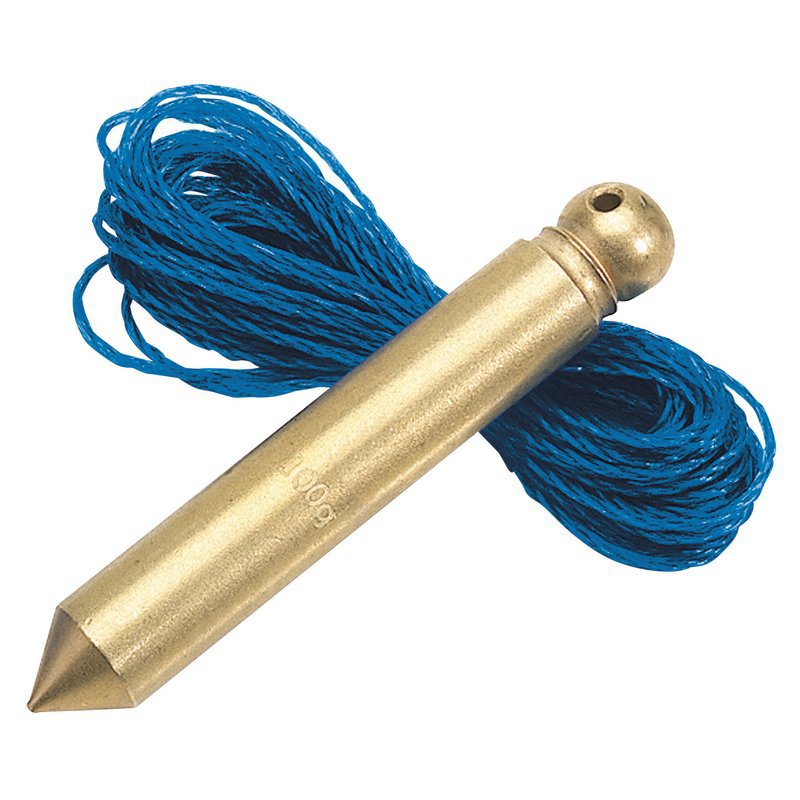 Solid Brass Plumb Bob with Nylon Line, 100g, 5m Main Image