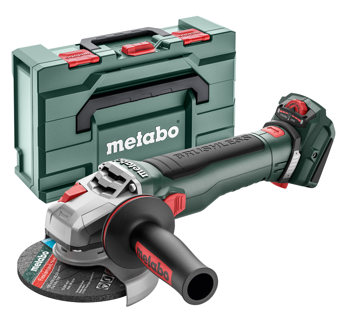Metabo WVB 18 LT BL 11-125 Quick 5  Angle Grinder with Variable Speed & Brake Body Only in metaBOX
