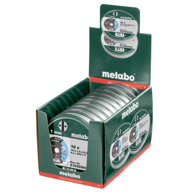 Metabo 616358000 Inox Cutting Discs in Tin 115mm x1mm x 22.23mm 10 Piece