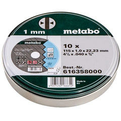 Metabo 616358000 Inox Cutting Discs in Tin 115mm x1mm x 22.23mm 10 Piece