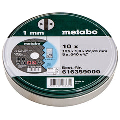 Metabo 616359000 Inox Cutting Discs in Tin 125mm x1mm x 22.23mm 10 Piece