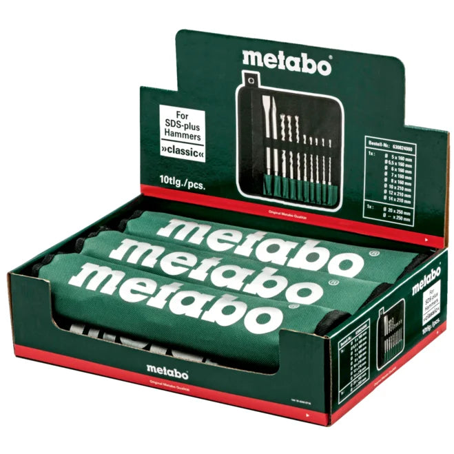 Metabo SDS-plus Classic drill/chisel set,10 pcs in roll