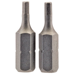 Hexagonal Insert Bit, 2.5mm, 1/4" Hex, 25mm Long (Pack of 2) Main Image