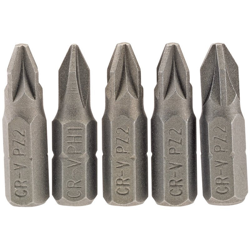 PZ Type Insert Bit, 1/4" Hex, 25mm Long, No.2 (Pack of 5) Main Image