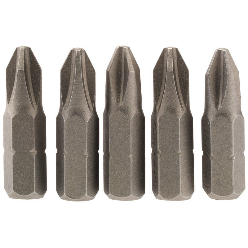 Cross Slot Insert Bit, 1/4" Hex, 25mm Long, No.2 (Pack of 5) Main Image