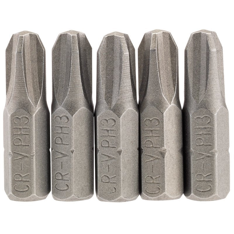 Cross Slot Insert Bit, 1/4" Hex, 25mm Long, No.3 (Pack of 5) Main Image