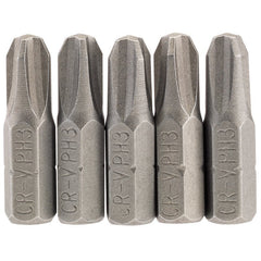 Cross Slot Insert Bit, 1/4" Hex, 25mm Long, No.3 (Pack of 5) Main Image