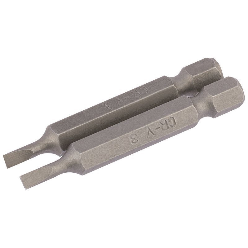 Plain Slot Insert Bit, 3mm, 1/4" Hex, 50mm Long (Pack of 2) Main Image