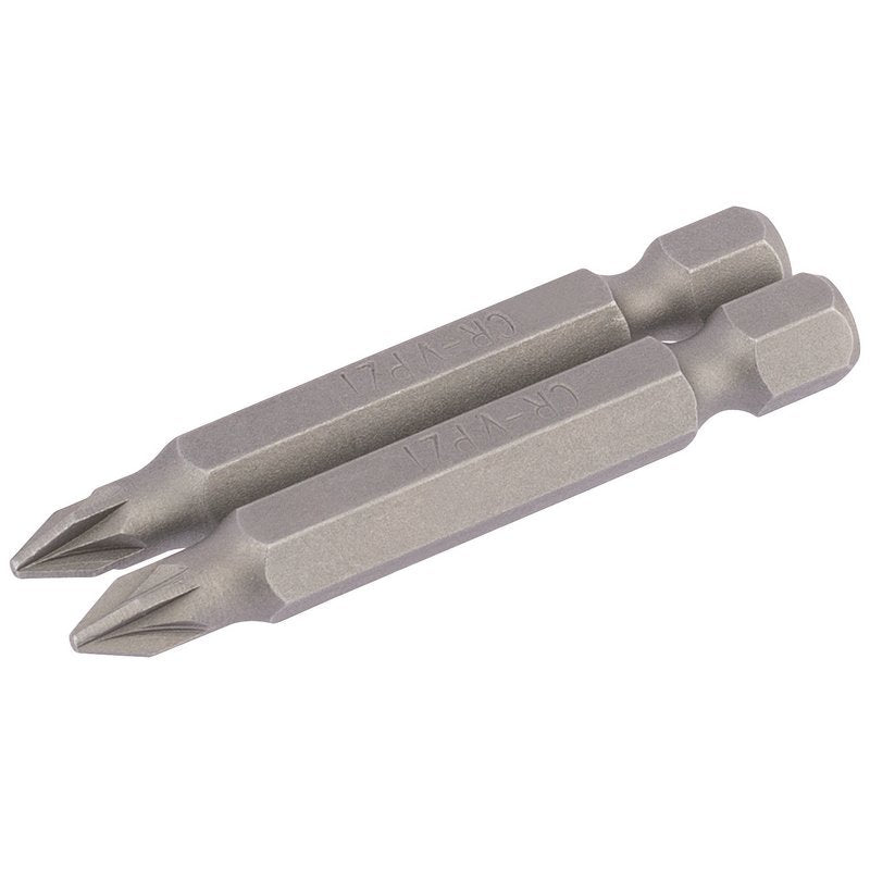 PZ Type Insert Bit, 1/4" Hex, 50mm Long, No.1 (Pack of 2) Main Image