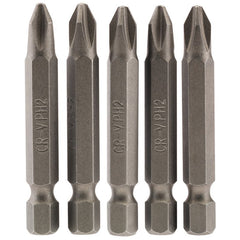 Cross Slot Insert Bit, 1/4" Hex, 50mm Long, No.2 (Pack of 5) Main Image