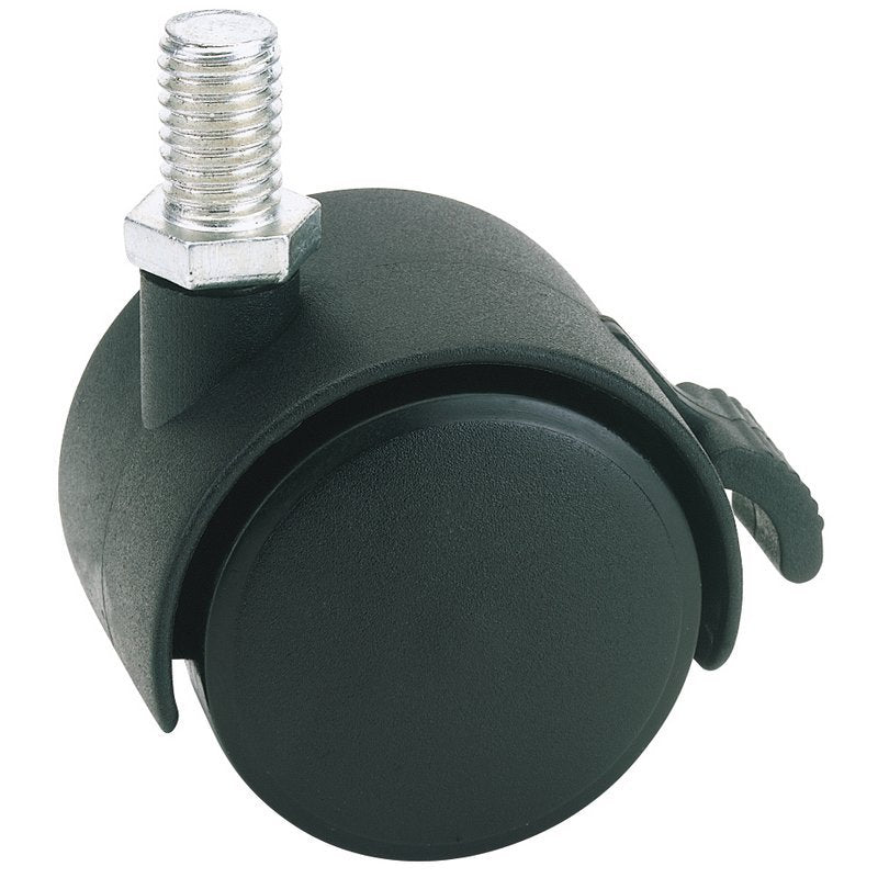 Twin Nylon Bolt Castor with Brake, 40mm Diameter, S.W.L. 25kg Main Image