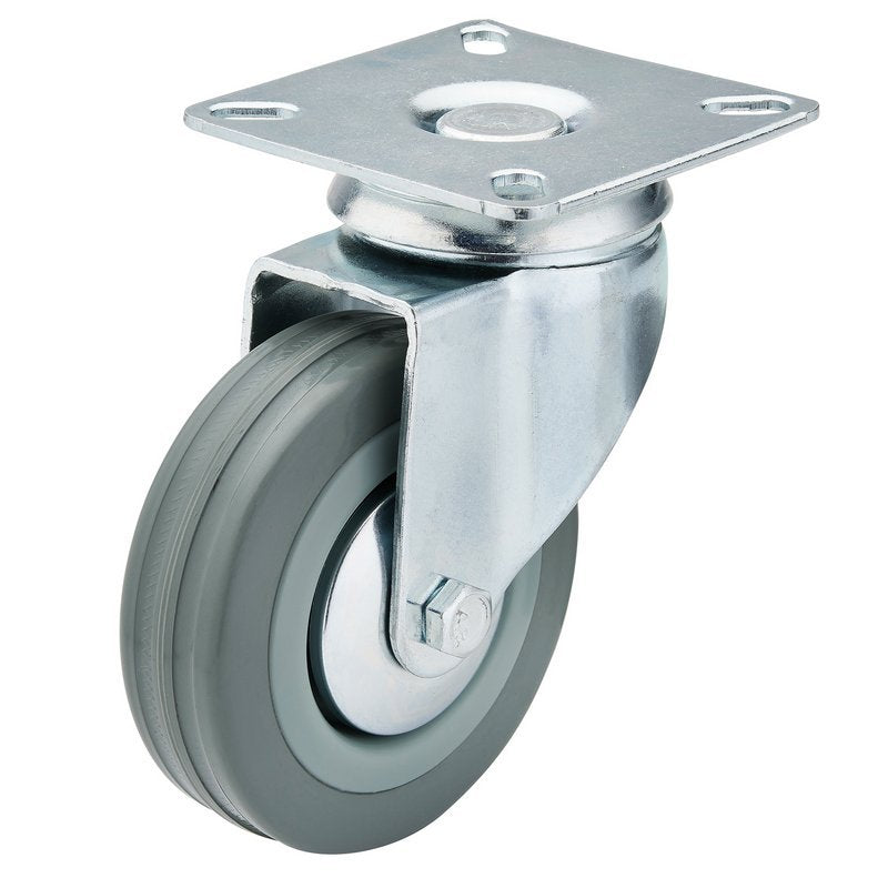 Swivel Plate Fixing Rubber Castor, 75mm Diameter, S.W.L. 70kg Main Image