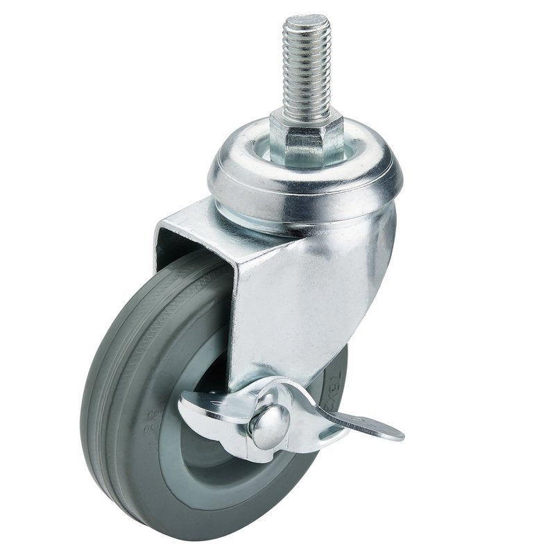 Swivel Bolt Fixing Rubber Castor with Brake, 75mm Diameter, S.W.L. 70kg Main Image