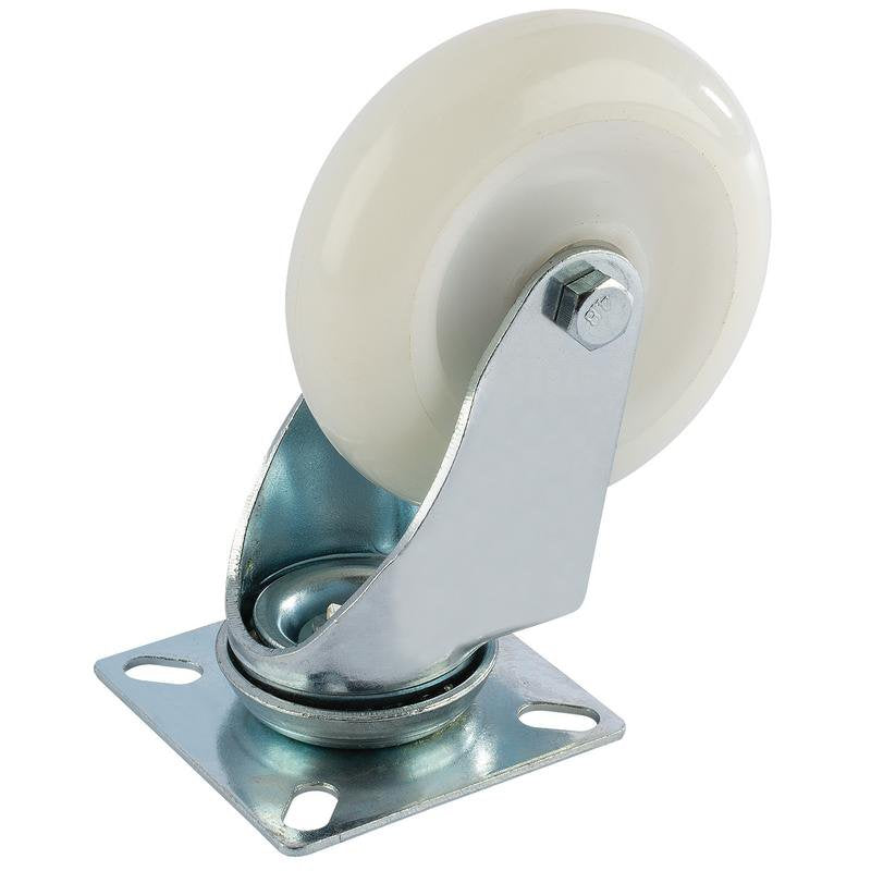 Swivel Plate Fixing Nylon Wheel, 100mm Diameter, S.W.L. 125kg Main Image