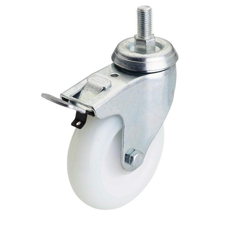 Swivel Bolt Fixing Nylon Wheel with Brake, 100mm Diameter, S.W.L. 125kg Main Image