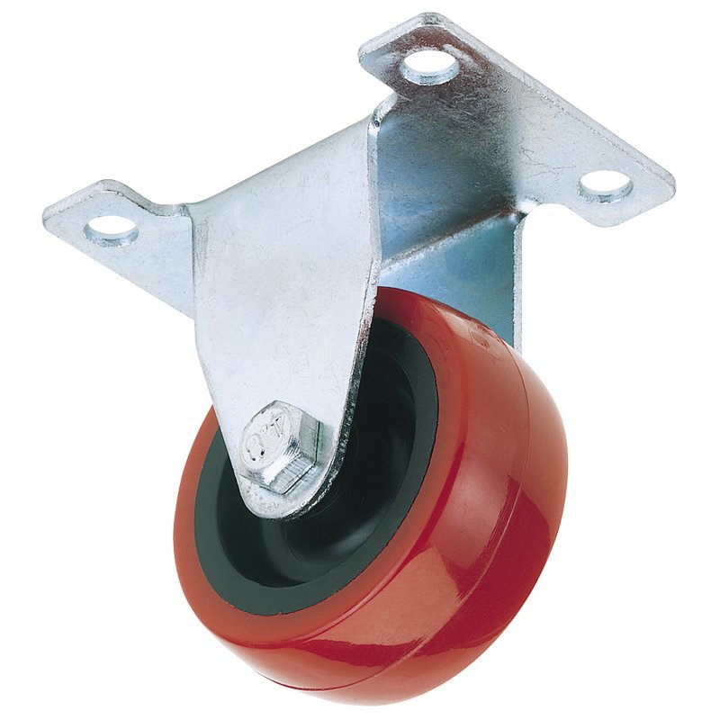 Fixed Plate Fixing Polyurethane Wheel, 50mm Diameter, S.W.L. 75kg Main Image