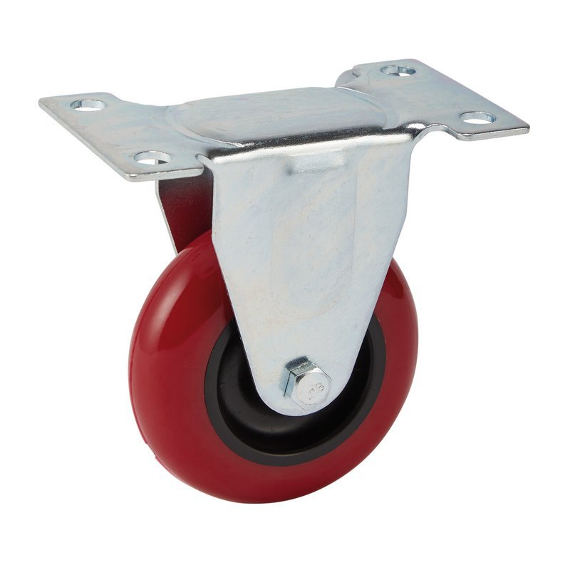 Fixed Plate Fixing Polyurethane Wheel, 75mm Diameter, S.W.L. 100kg Main Image