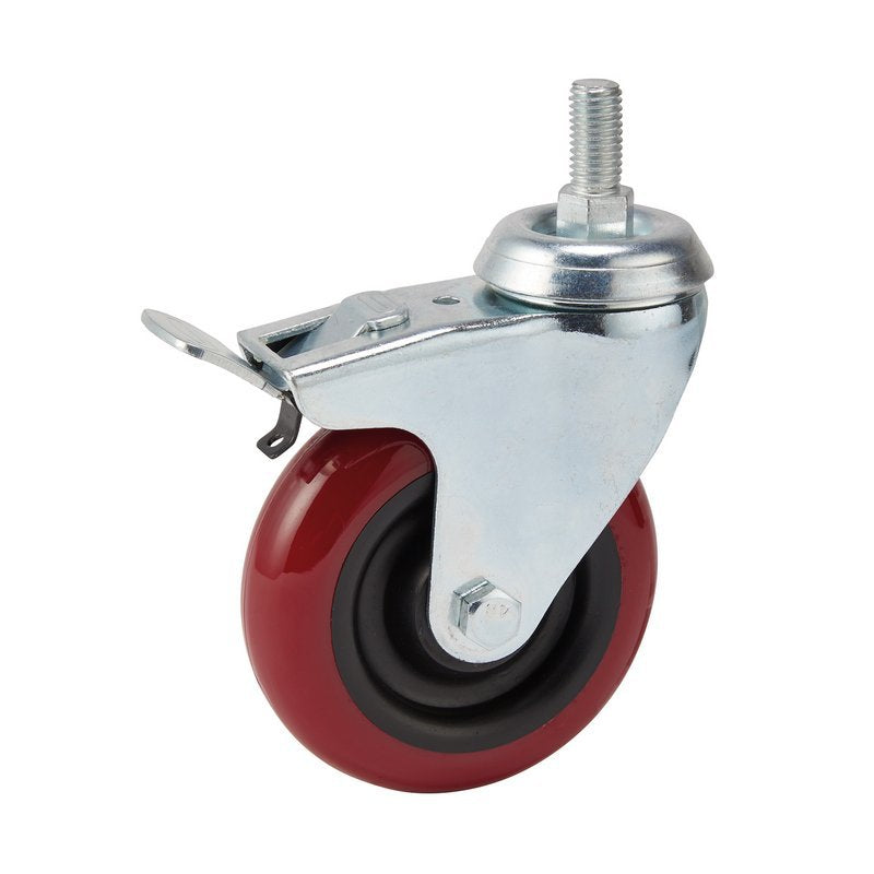 Swivel Bolt Fixing Polyurethane Wheel with Brake, 100mm Diameter, S.W.L. 125kg Main Image