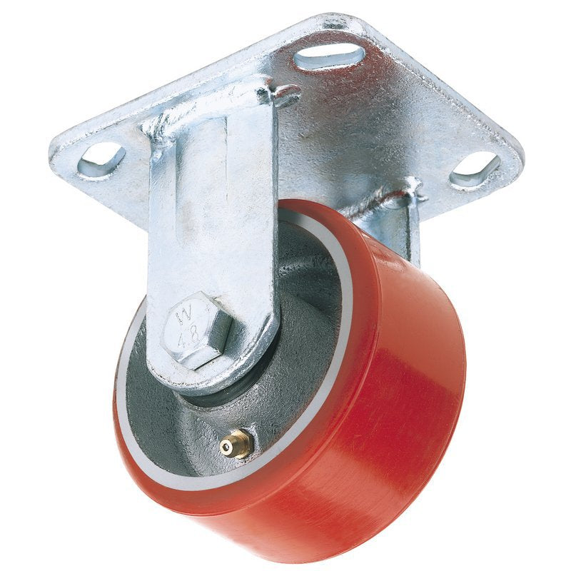 Fixed Plate Fixing Heavy Duty Polyurethane Wheel, 100mm Diameter, S.W.L. 250kg Main Image