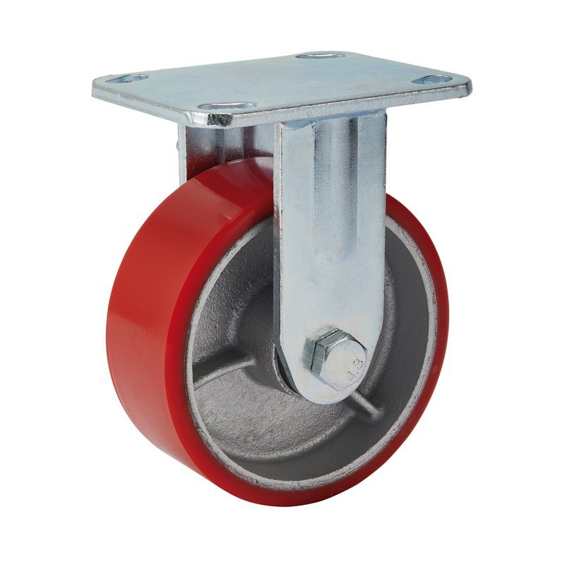 Fixed Plate Fixing Heavy Duty Polyurethane Wheel, 125mm Diameter, S.W.L. 300kg Main Image