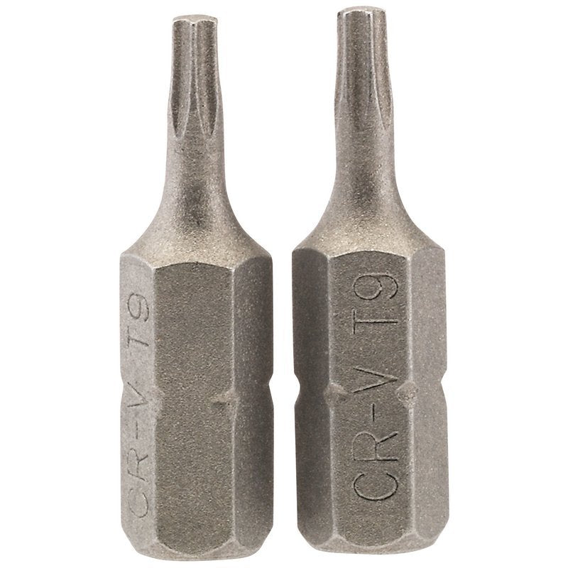 Draper TX-STAR Insert Bit, 1/4" Hex, 25mm Long, T9 (Pack of 2) Main Image