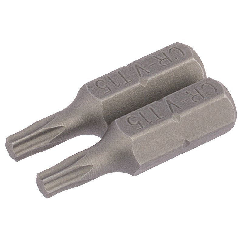 Draper TX-STAR Insert Bit, 1/4" Hex, 25mm Long, T15 (Pack of 2) Main Image