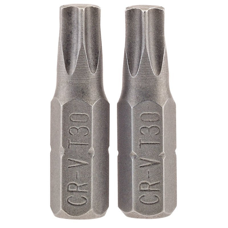 Draper TX-STAR Insert Bit, 1/4" Hex, 25mm Long, T30 (Pack of 2) Main Image