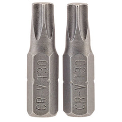 Draper TX-STAR Insert Bit, 1/4" Hex, 25mm Long, T30 (Pack of 2) Main Image