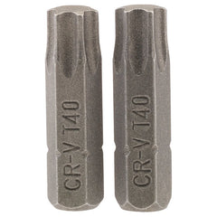 Draper TX-STAR Insert Bit, 1/4" Hex, 25mm Long, T40 (Pack of 2) Main Image