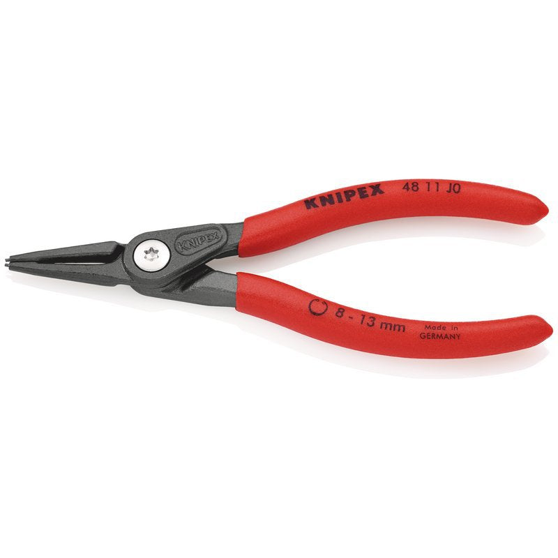 KNIPEX 48 11 J0 SB Precision Circlip Pliers for internal circlips in bore holes with non-slip plastic coating grey atram Main Image
