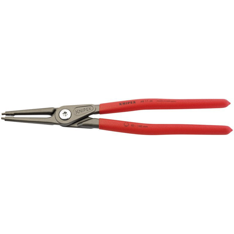 KNIPEX 48 11 J4 SB Precision Circlip Pliers for internal circlips in bore holes with non-slip plastic coating grey atram Main Image