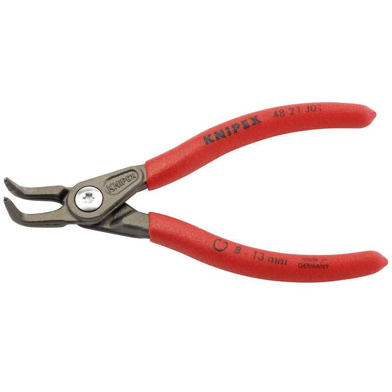 KNIPEX 48 21 J01 SB Precision Circlip Pliers for internal circlips in bore holes with non-slip plastic coating grey atra Main Image