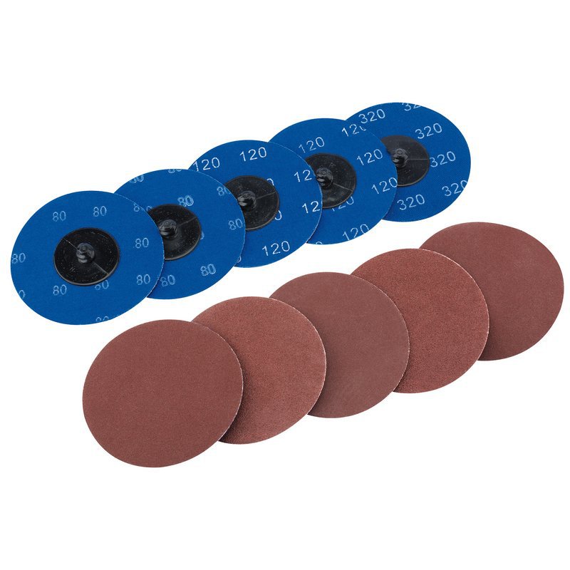 Assorted Aluminium Oxide Sanding Discs, 75mm (Pack of 10) Main Image