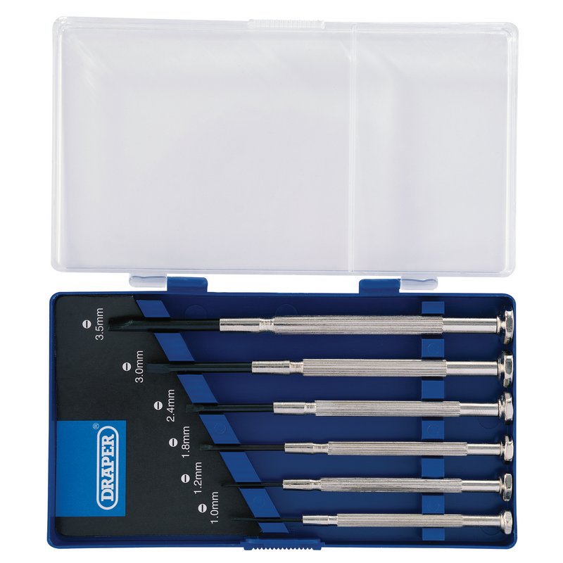 Precision Screwdriver Set, 6 x Plain Slot (6 Piece) Main Image
