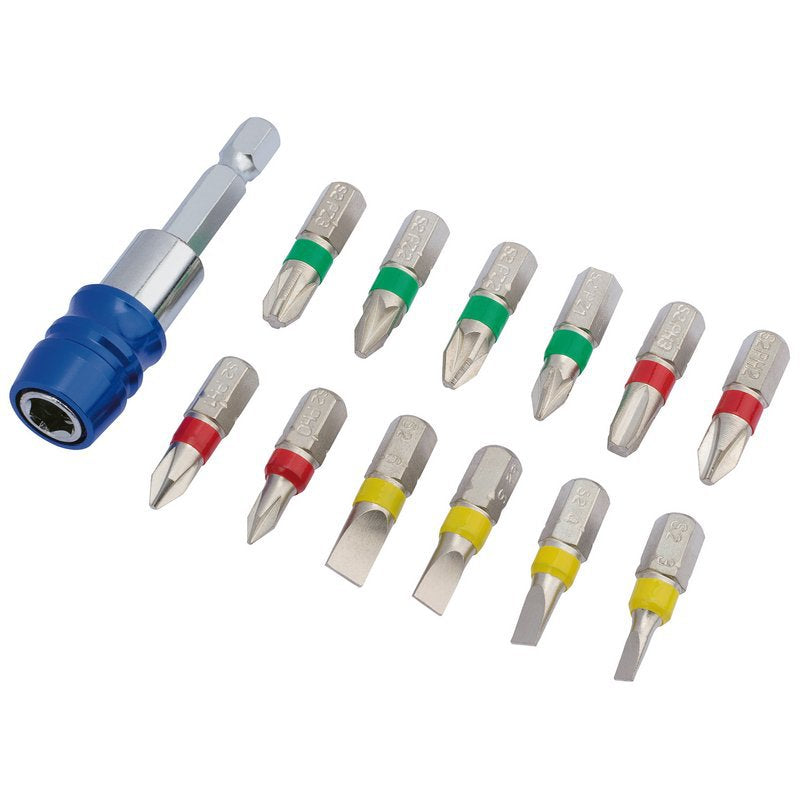 Coloured Screwdriver Bit Set With Magnetic Holder (13 Piece) Main Image