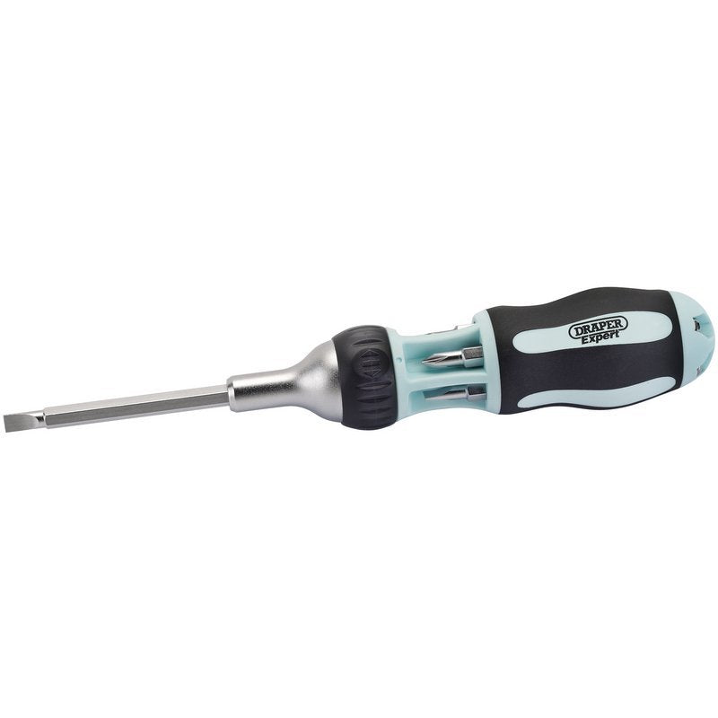 Draper Expert Soft Grip 7 in 1 Ratcheting Screwdriver and Bit Set Main Image