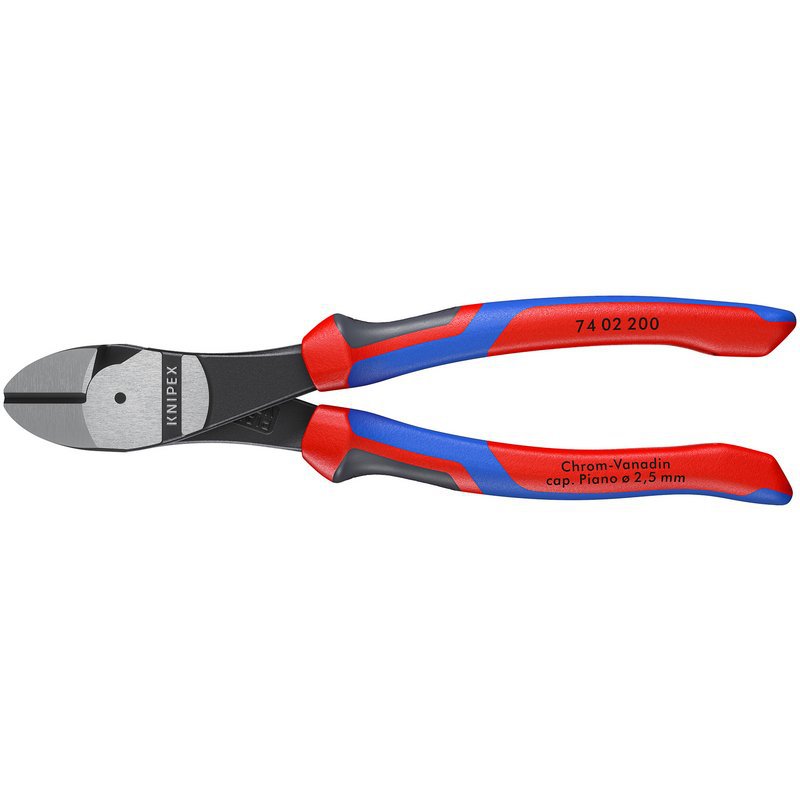 KNIPEX 74 02 200 High Leverage Diagonal Side Cutter with Comfort Grip Handles, 200mm Main Image