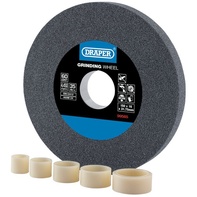 Aluminium Oxide Bench Grinding Wheel, 150 x 16mm, 60 Grit Main Image