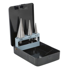 Sealey HSS 4341 Step Drill Bit Set 3pc Double Flute Main Image