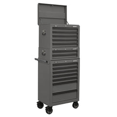 Sealey Topchest, Mid-Box & Rollcab Combination 14 Drawer with Ball-Bearing Slides - Grey Main Image
