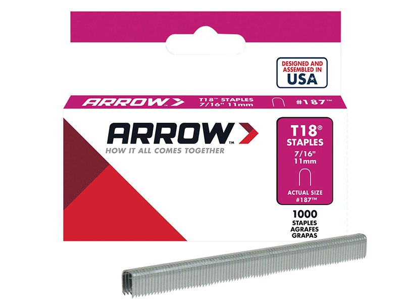 Arrow T18 Staples 11mm (7/16in) Box 1000 Main Image