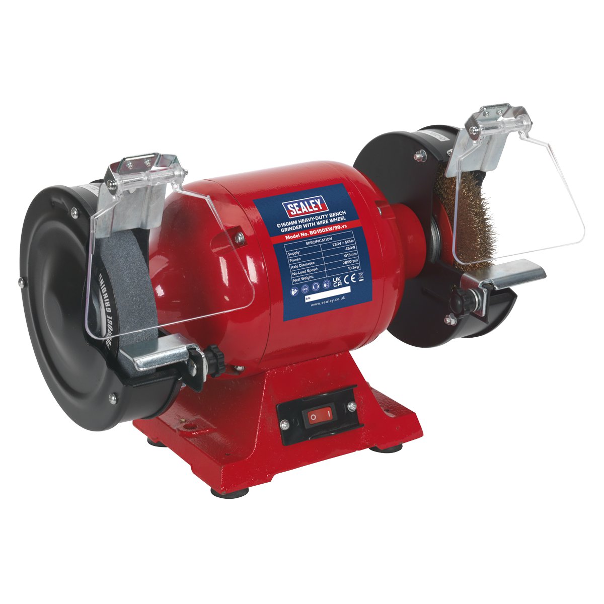 Sealey Bench Grinder 150mm with Wire Wheel 450W/230V Heavy-Duty Main Image